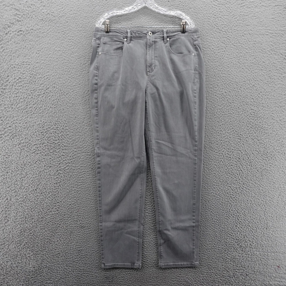 J Jill High Rise Straight Leg Jeans Size 16 Gray Denim Womens Stretch Casual NEW